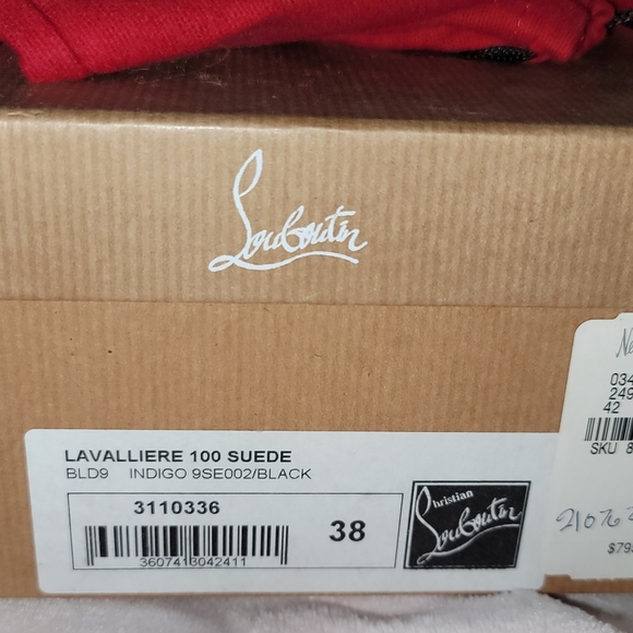 Christian Louboutin Lavalliere 100 Suede Pumps size 38, indigo/black - Picture 2 of 7